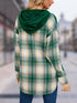 'Lireal' Split Colour Plaid Long Sleeve Hoodie - Celes Fashion